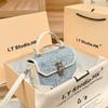 Handliche kleine quadratische Tasche für Damen, neuer Trend, lässig, Sommer, Leder, schlichte Umhängetasche, kleine Tasche, einzelne Schulter, Box-Tasche