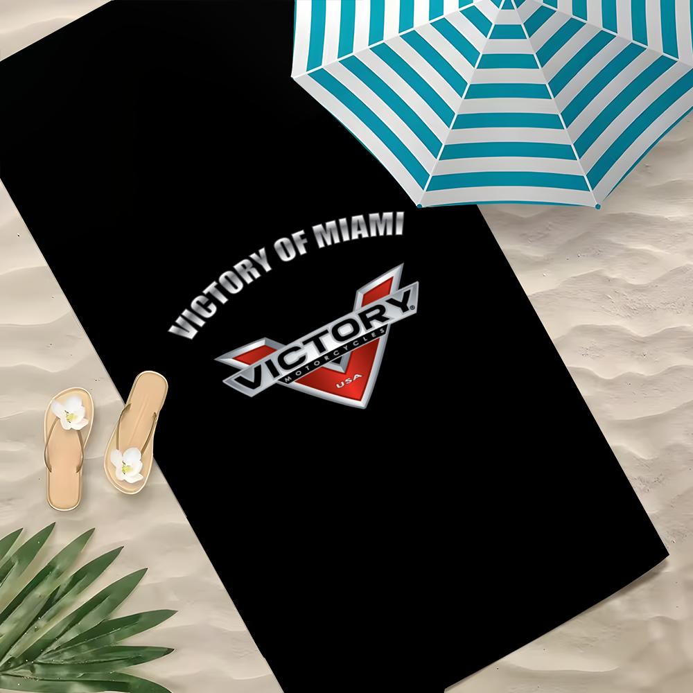 Marke Victory Motorcycles Handtuch Polyester Strandtuch Schnelltrocknend Sandfrei Badetuch für Sommer Pool Reisen Urlaub