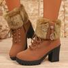 Suede Women Boots Winter Designer High Heels Shoes for Women 2025 New Short Plush High Platform Ankle Elegant Boot
