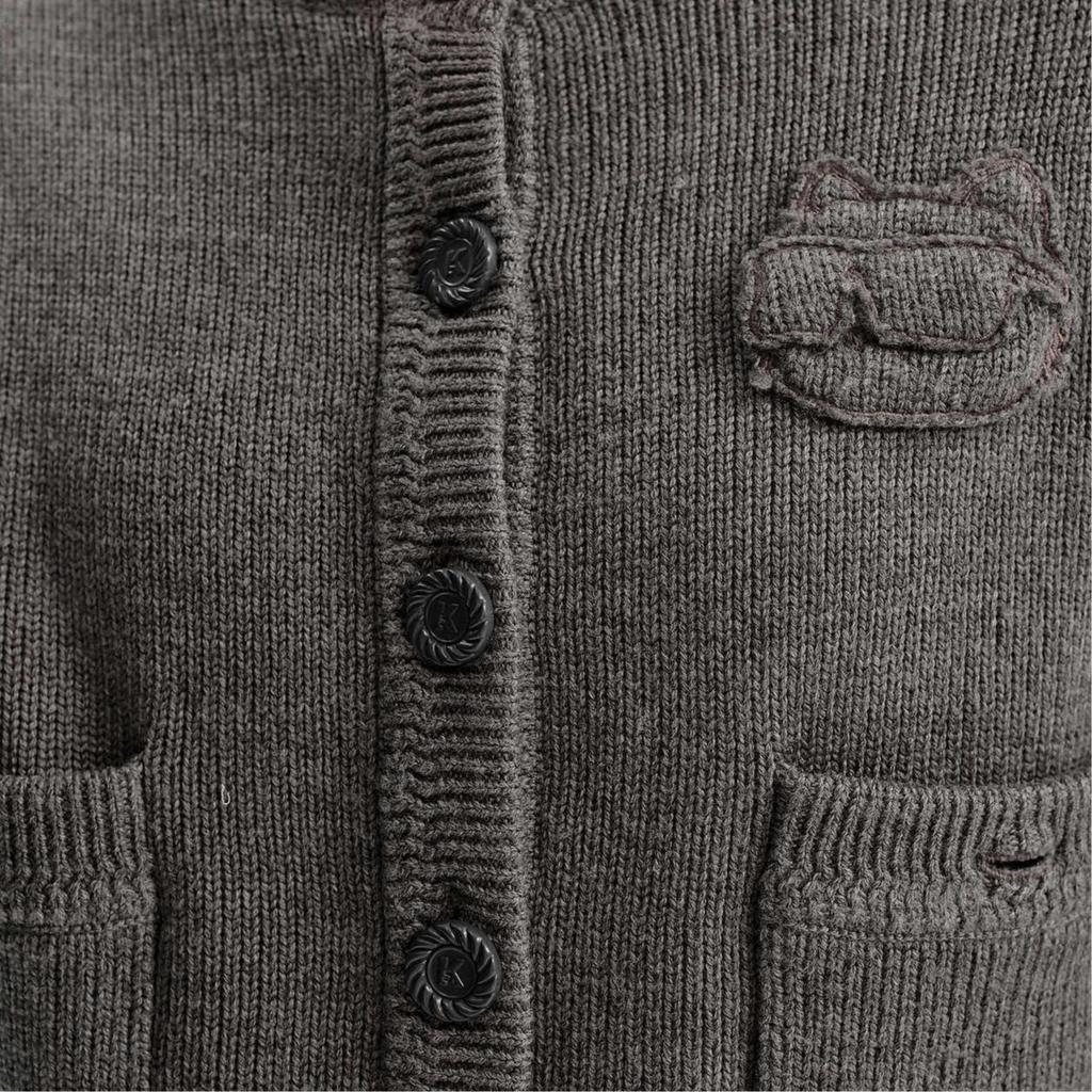 Karl Lagerfeld Outdoor Commuting Party Lightweight Solid Color Round Neck Long Sleeve Sweater Women sweater Gray K27L2212