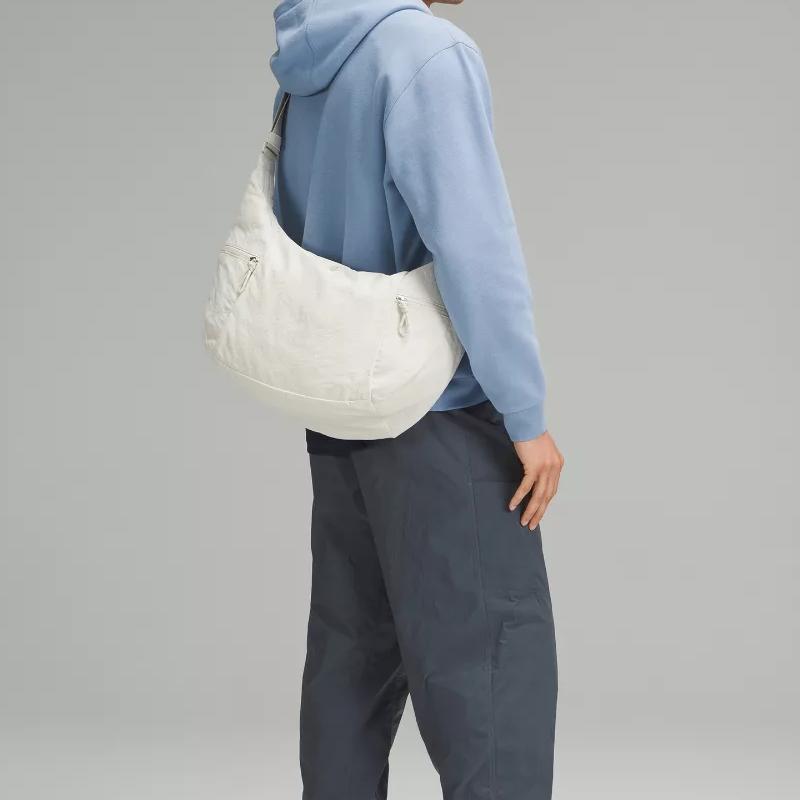 Lululemon Large Slouchy 13L Zipper Closure Polyester Horn Bag Croissant Bag Tote Shoulder Bag Women bags Bone-White LU9CADS-027597