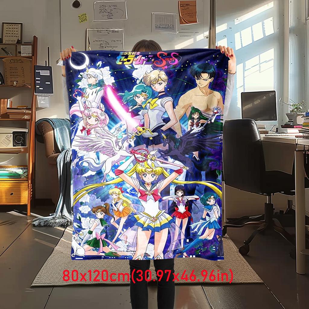 Japanese anime cute cartoon theme Sailor Moon Tsukino Usagi blanket suitable for home beds, sofa covers, office nap, outdoor warm blankets O12