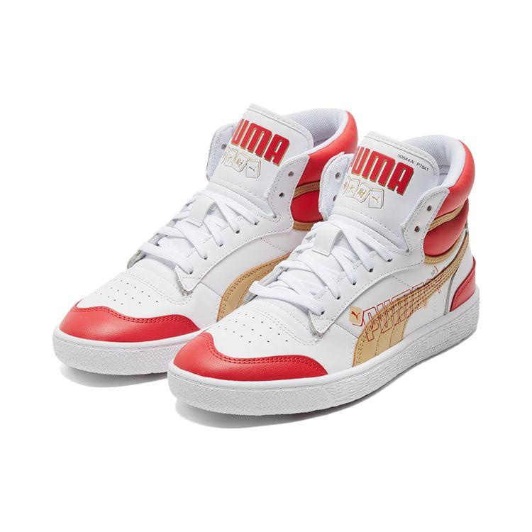 Puma Ralph Sampson Mid Año del Buey Capa Superior de Cuero Sintético Cuero Vacuno Nuevas Zapatillas de Caña Alta Envolventes Resistentes al Desgaste Ligeras 382290-01