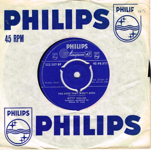 

7-дюймовая пластинка KITTY KALLEN The Door That Wont Open If I Giv 45PB971PROMO PHILIPS 1959 Япония Поп Б/у