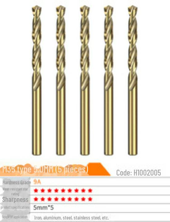 Huhao Cobalt Alloy Twist Drill Bit Set for Electric Hammer and Stainless Steel.