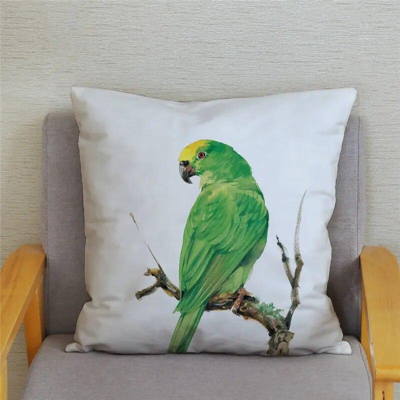 

Наволочка с животным принтом, растение, цветок, китайская тушь, картина с птицей, диван, домашний декор, наволочка для спальни 40x40cm