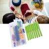 16 Diff Ent Sizes Sewing Tool Crochet Hook Needles Stitches Craft Set Tool(Purple)