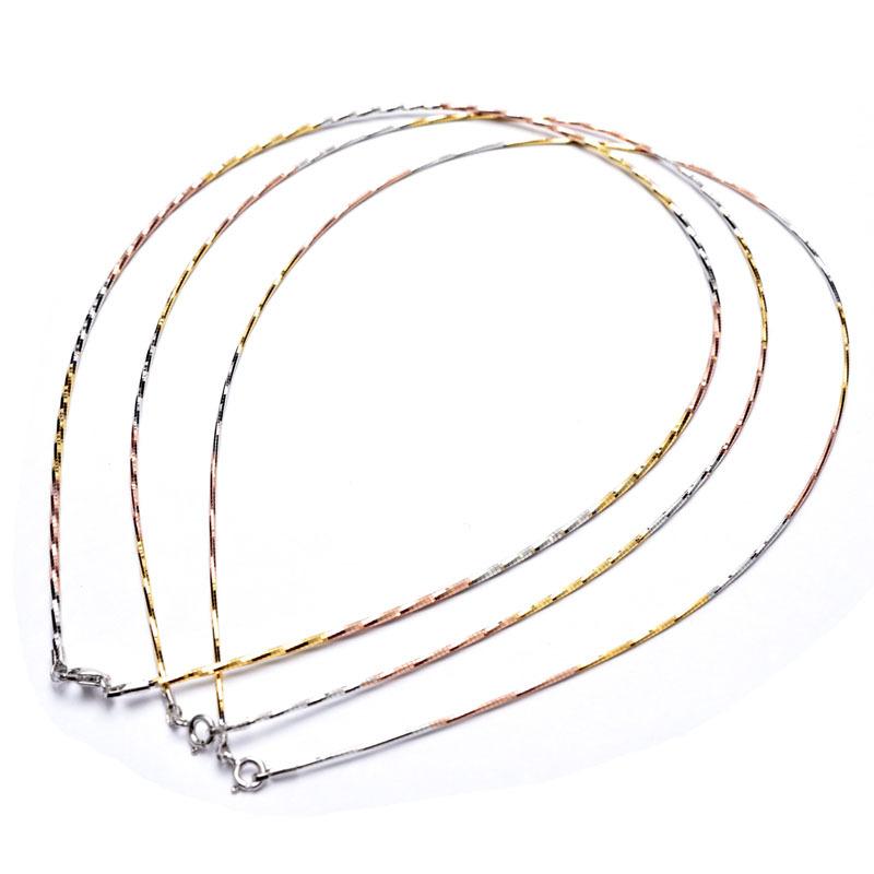 Fashionable Versatile Three-Color Gold Silver Necklace S925 Silver Color Women's Pendant Chain Sweater Chain