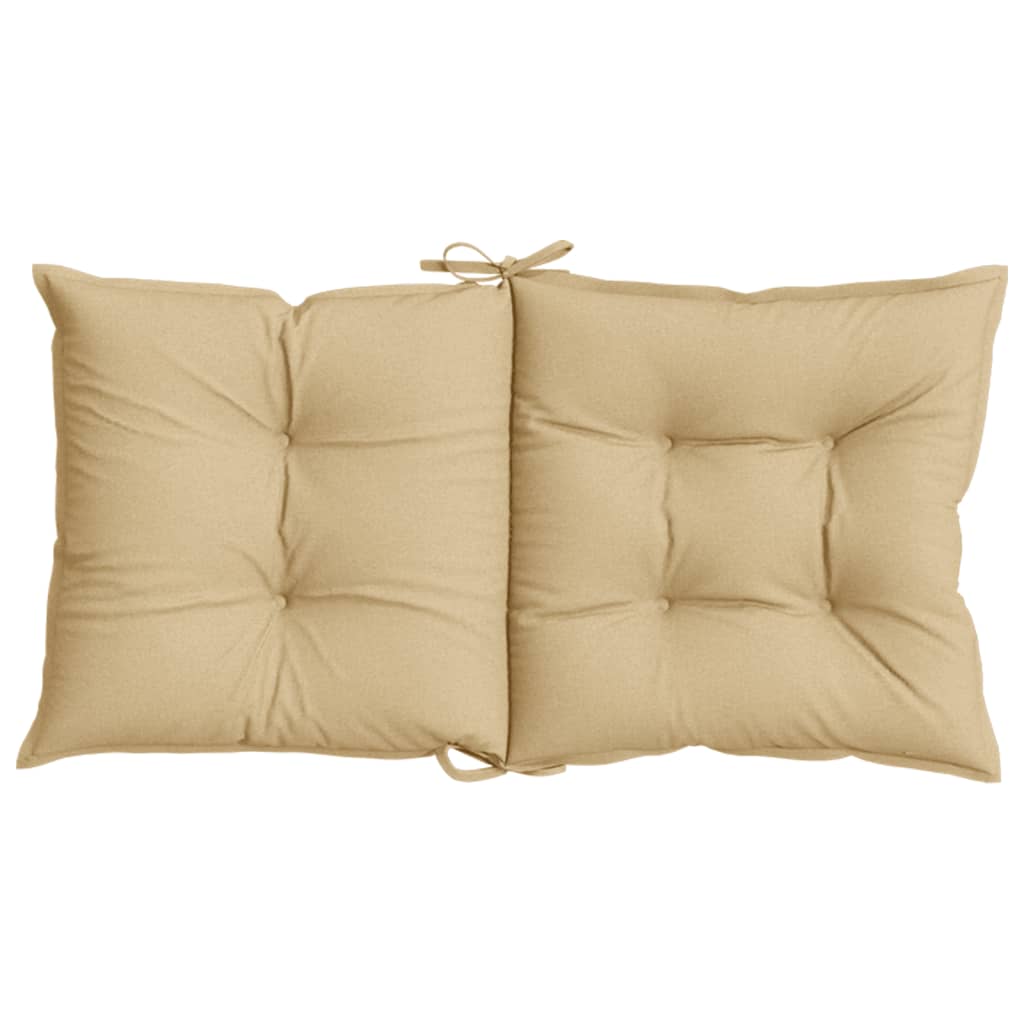 Low Back Chair Cushions 2 pcs. Melange Beige 100 x 50 x 7 cm Fabric