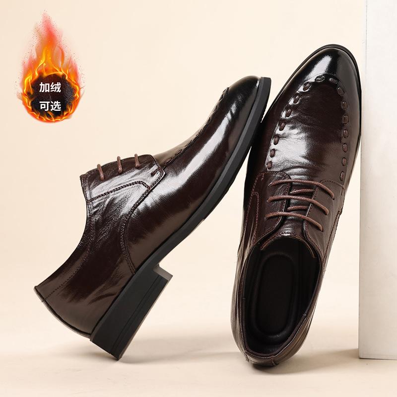 

Men s business casual leather shoes leather first layer sheepskin men s shoes soft sole dress pointed shoes men s shoes 44