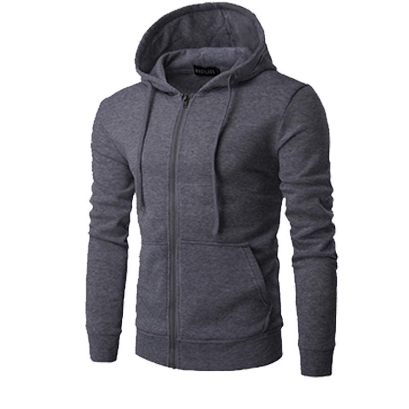 Unisex Solid Color Fleece Hoodie Cardigan - Autumn/Winter Zipper Sweatshirt, 15 Colors Available