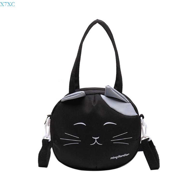 X7XC Women Large Capacity Shoulder Bag Cartoon Cats Crossbody Bag for Daily Use