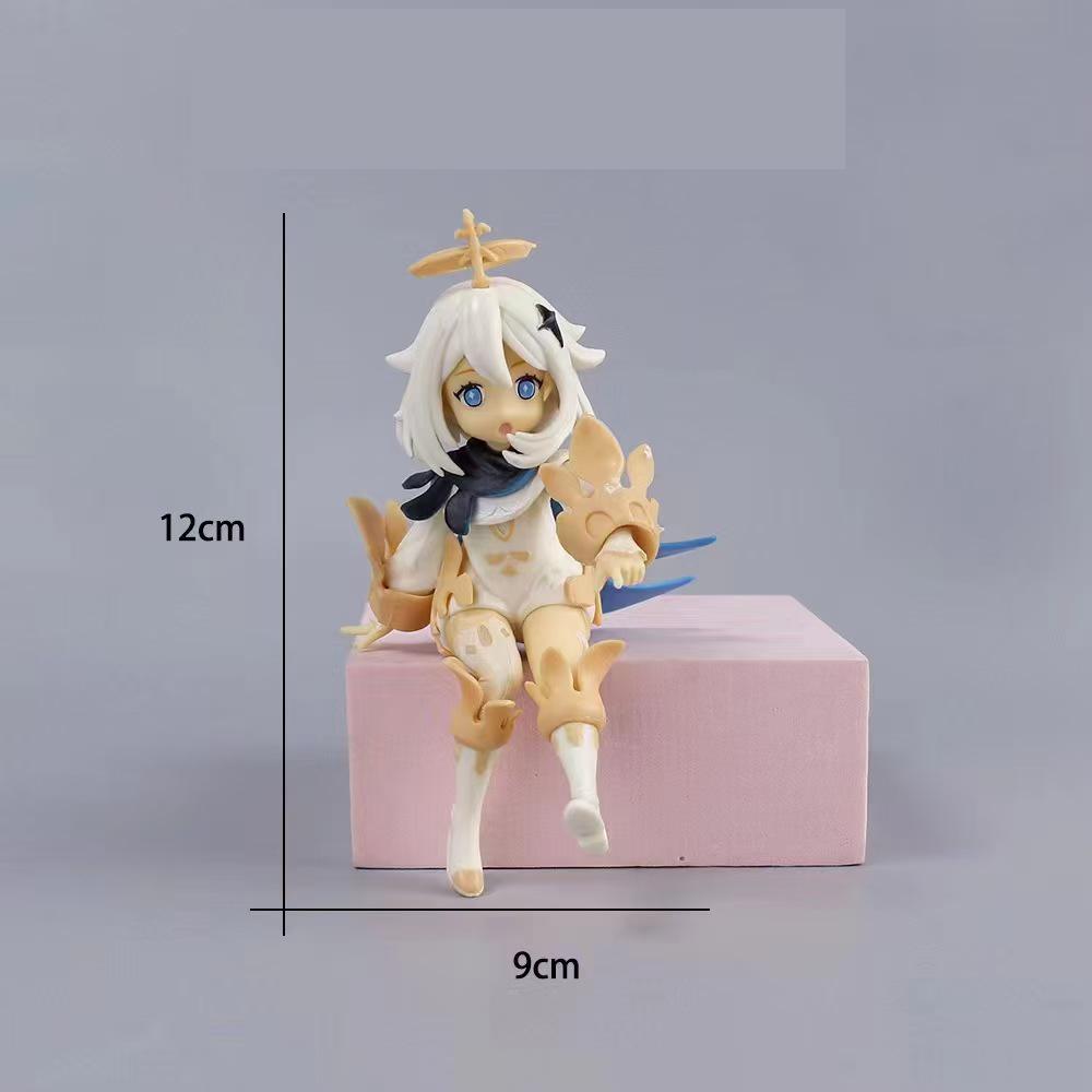 14cm Genshin Impact Hu Tao Paemon Anime Character Pvc Action Character Model Sculpture Handmade Desktop Decoration Children's