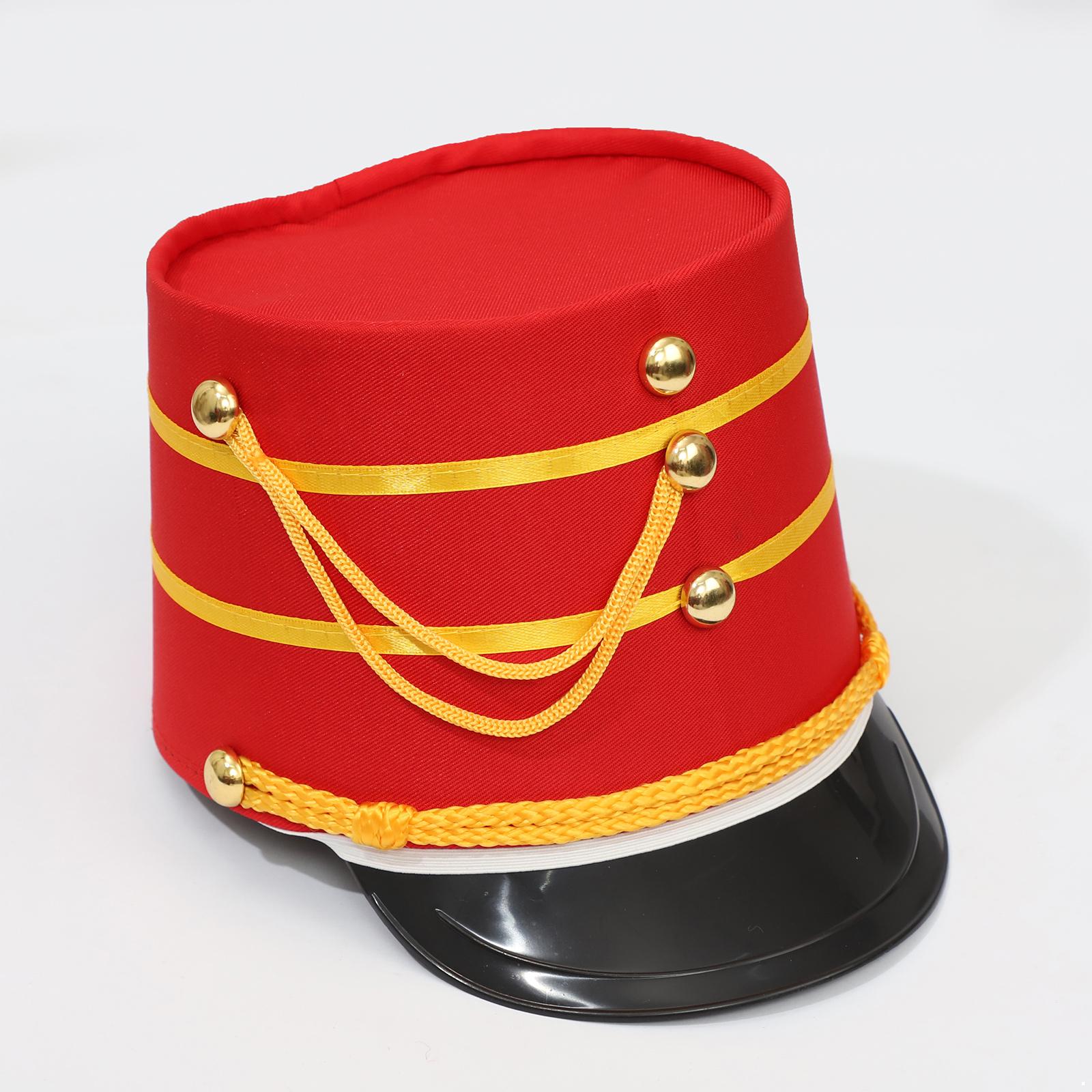 

Мілітарі стиль великий капелюх з костюмом уніформи для барабанної команди косплей сценічний виступ 1 шт. S червоний
