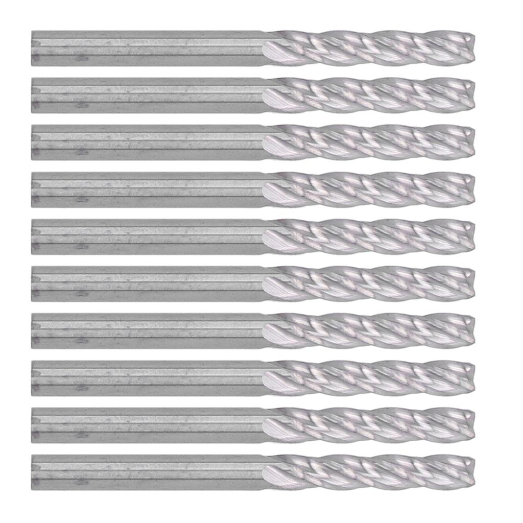 10 Stück 4 Schneiden Fräser Gratfrei Graviermaschinenmesser 3,175x15mm für Acryl MDF PVC