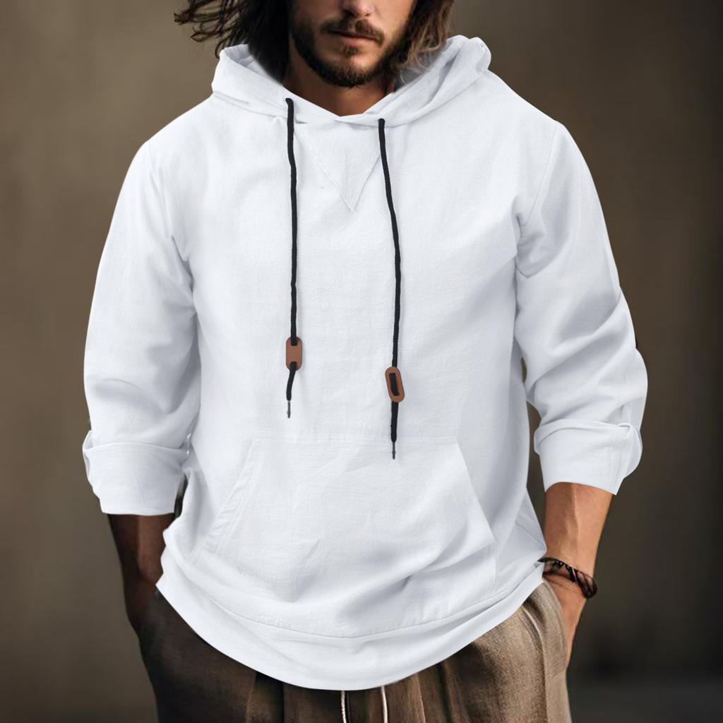 Men's Outdoor Casual Linen Hooded Sweatshirt