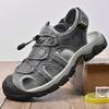 Fashion Outdoor Genuine Leather Men's Sandals High-quality Summer Non-slip Beach Shoes Sneakers Men Walking Mountaineering Travel Shoes