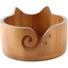 Kuuleyn Wooden Yarn Bowl,Cute Cat Shape Practical Holder,Dispenser Crochet Organizer Storage Supplies for Home Workplace Knitting Crafting Activities
