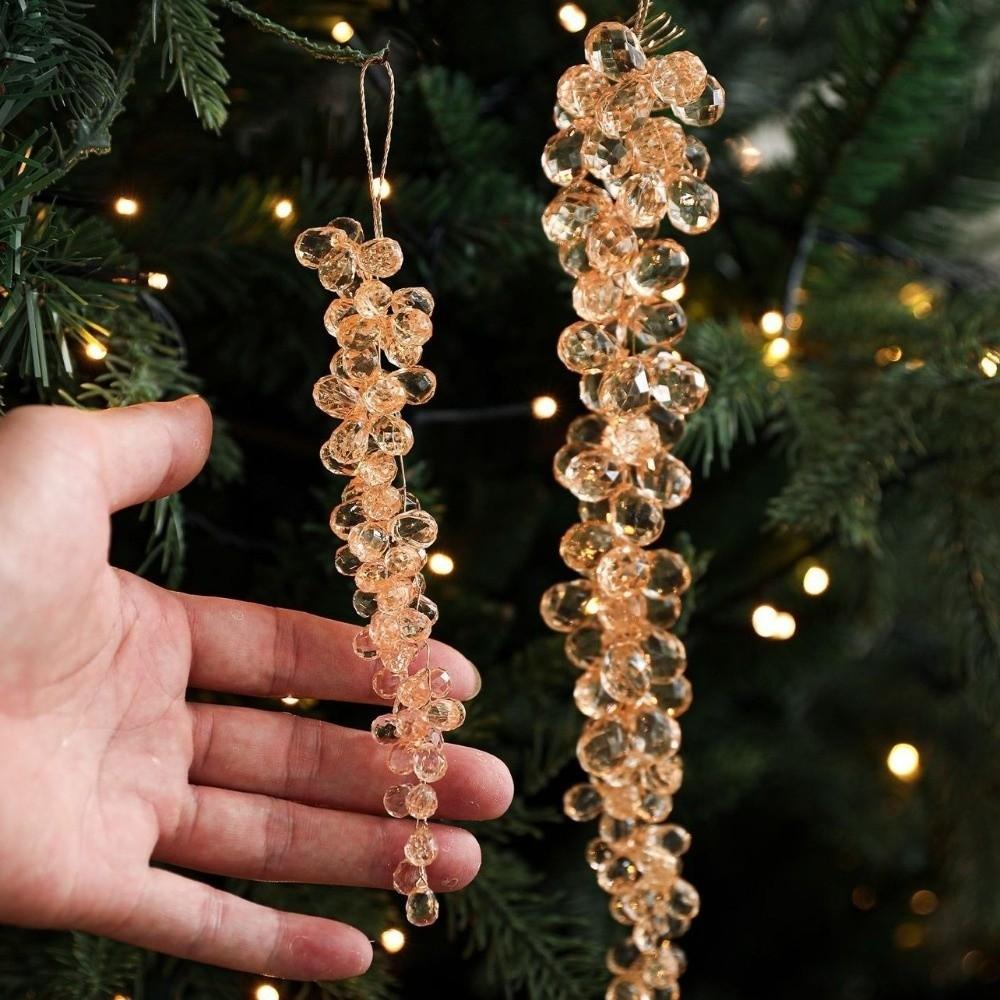 Artificial Glitter Christmas Branches Grape Christmas Crystal Pendant  DIY Craft