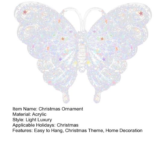 Christmas Clear Acrylic Hanging Ornament Glitter Snowflake Butterfly Reindeer Dancing Girl Tree Angel Wing Key Wreath Xmas Hanging Decoration