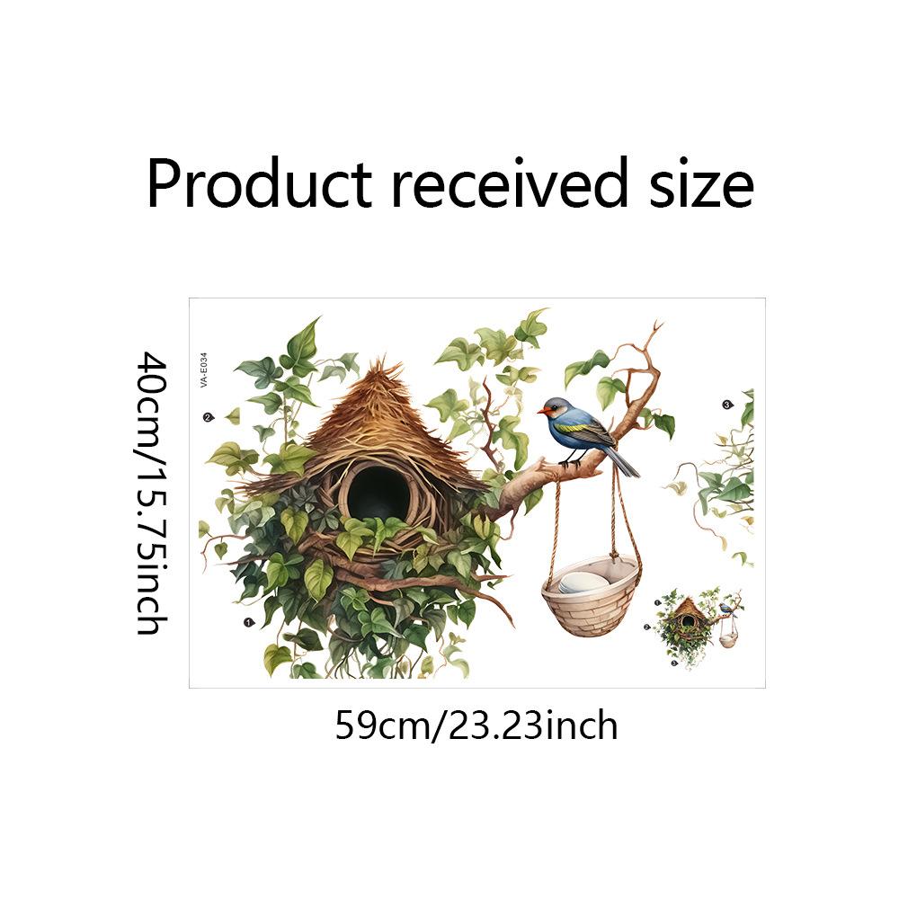 1pcs Painted Cat Green Plant Pot Home Background Wall Decoration Wall Stickers Self-Adhesive