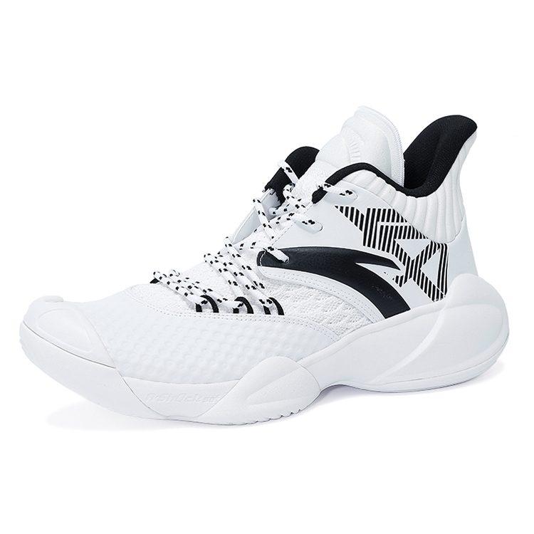 Anta Slip Resistant Abrasion Resistant Low Top Basketball Shoes Men's White Black 112131616S-3