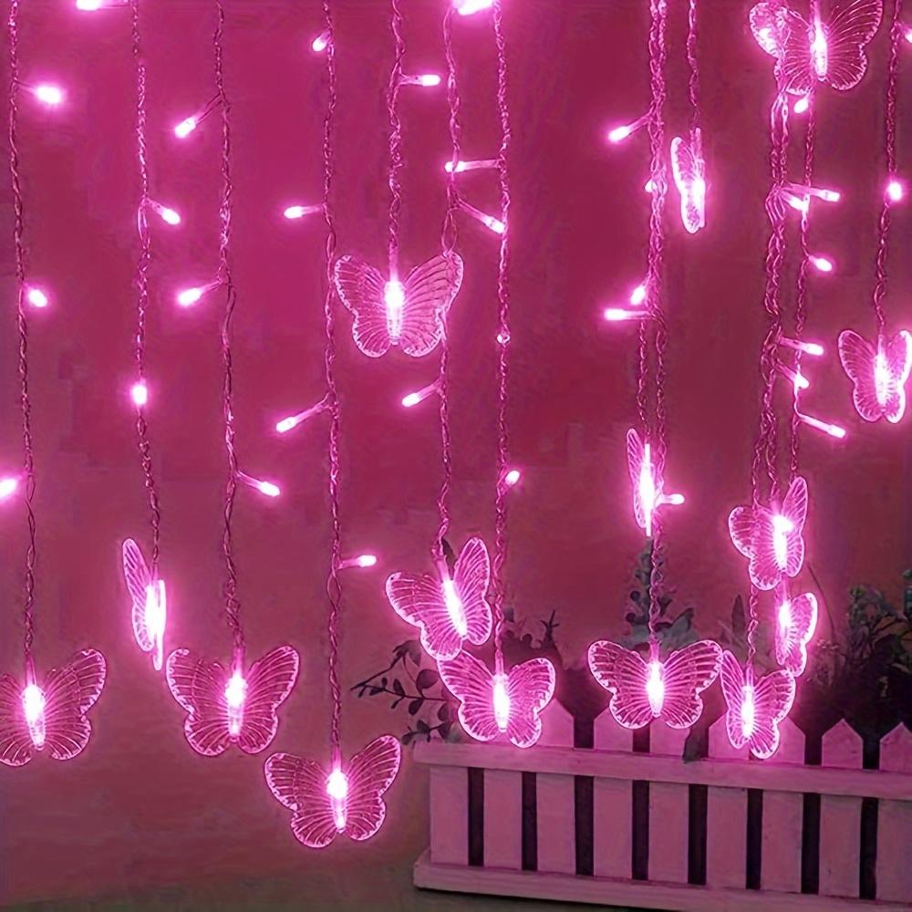 LED Butterfly Fairy Lights with Remote Control Infrared, USB IPX Free Curtain String Lights Warm Glow for, Outdoor Christmas Wedding Party Decorati