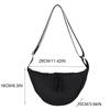 Solid Color Single Shoulder Bags Handbag Half-moon Bag Simple Hobo Crossbody Bag  Unisex