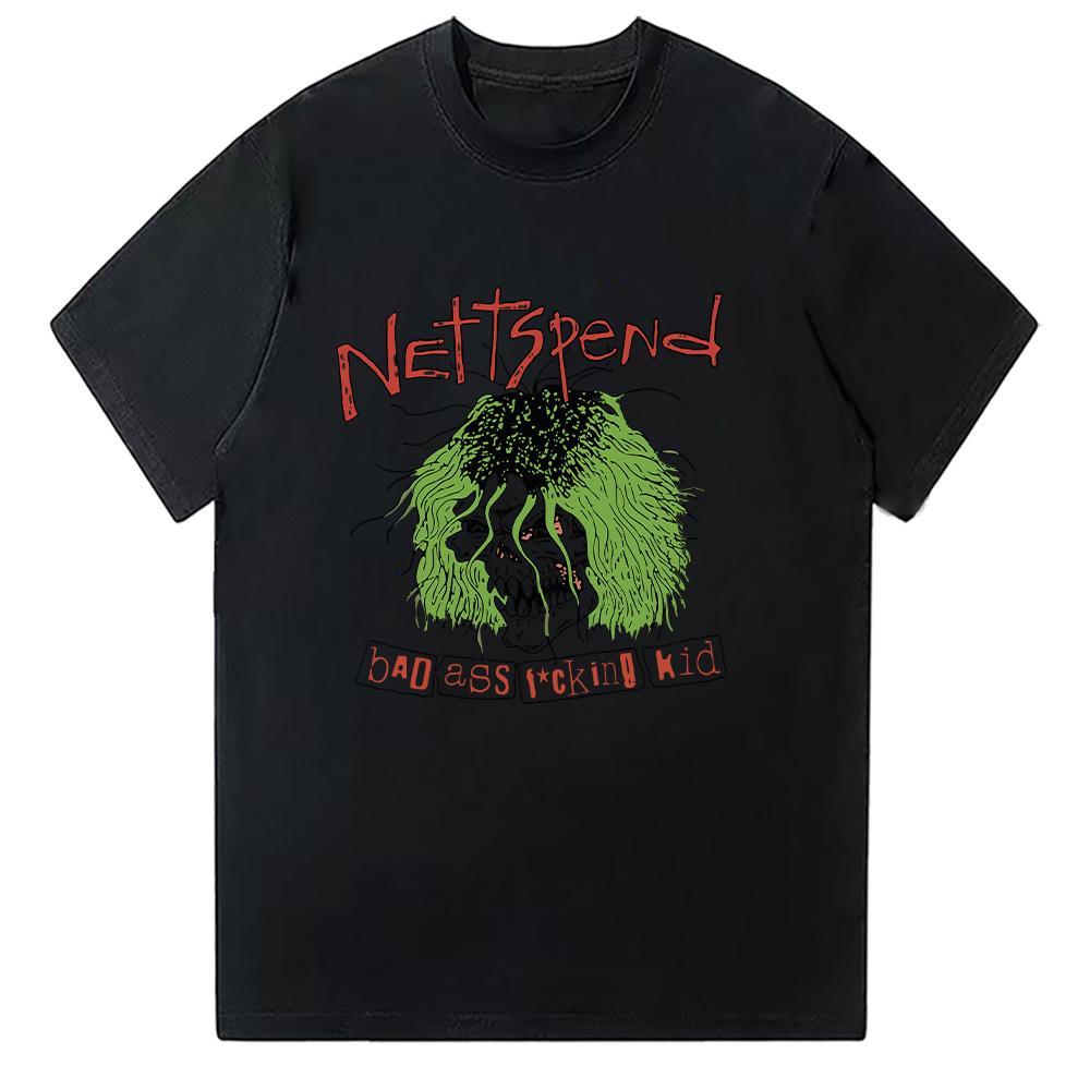 Nettspend BAFK Trička Letní Bavlna Kulatý Výstřih Krátký Rukáv Unisex Móda Nová Estetická Trička Hip Hop Y2K Volný Streetwear