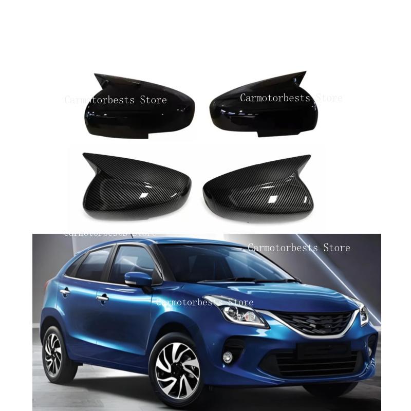 Car Rearview Side Mirror Cover Fit For Suzuki Baleno WB 2024 2025 Wing Cap Rear View Case Trim Carbon Fiber