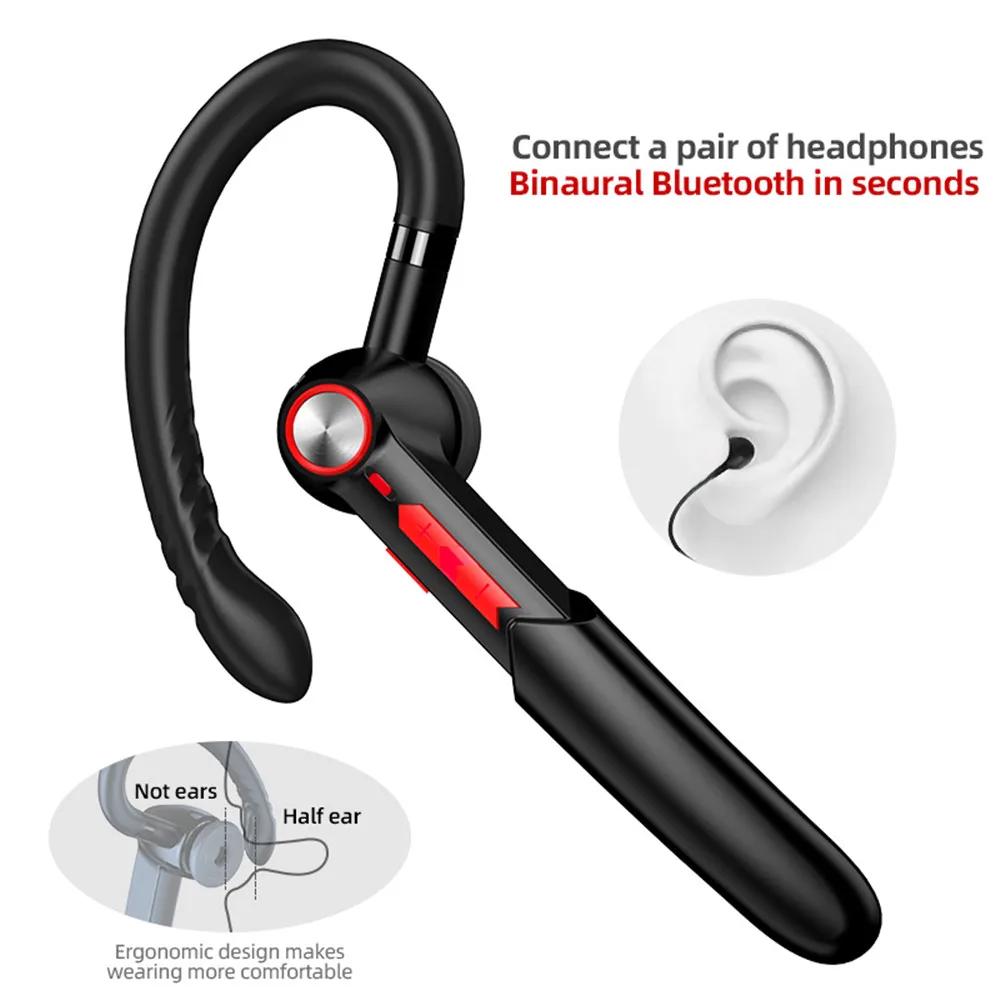 Business-Kopfhörer Bluetooth 5.0 Freisprech-Funkkopfhörer Stereo-Musik-Ohrbügel-Headset mit Mikrofon für Fahren und Meetings
