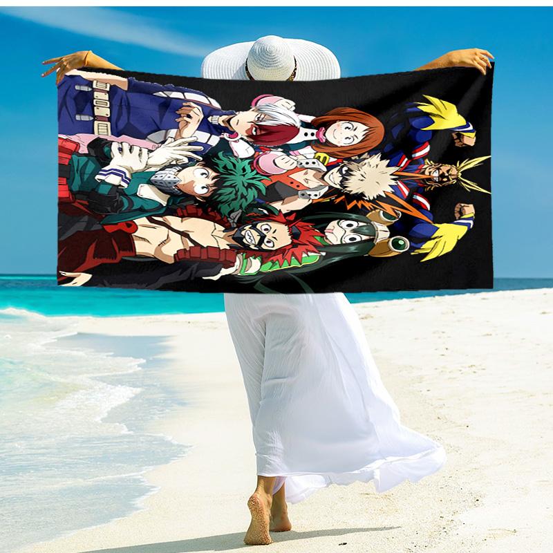 1pc Two Heroes Hero Academia beach towel,quick drying absorbent beach towel,outdoor sports swimming beach towel,Soft and comfortable Y7226
