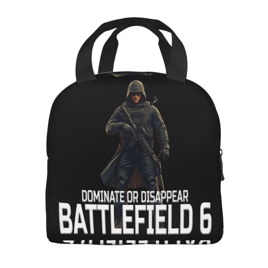 Battlefield 6 Funny Games Merch Insulated Lunch Bag For School Food Storage Bag Portable Thermal Cooler Lunch Box