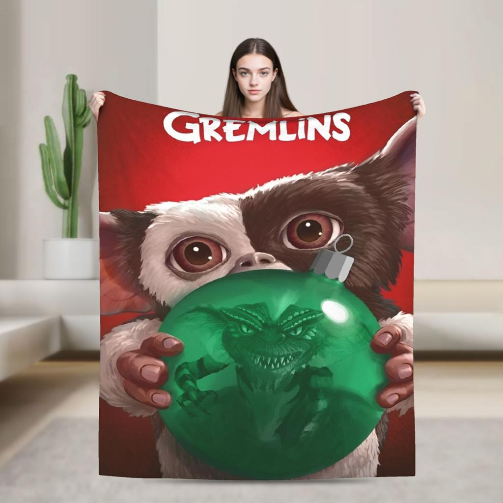 Gizmo Mogwai Monster Gremlins Flanelldecke Weiche Kuscheldecke für Wohnzimmer Flugzeugreise Lustige Bettdecke Sofabettbezug