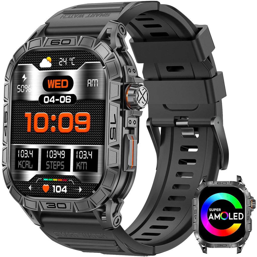 K63 Smartwatch: Outdoor Sports, Bluetooth Calling, Pedometer, Heart Rate & Sleep Monitoring, Blood Pressure.