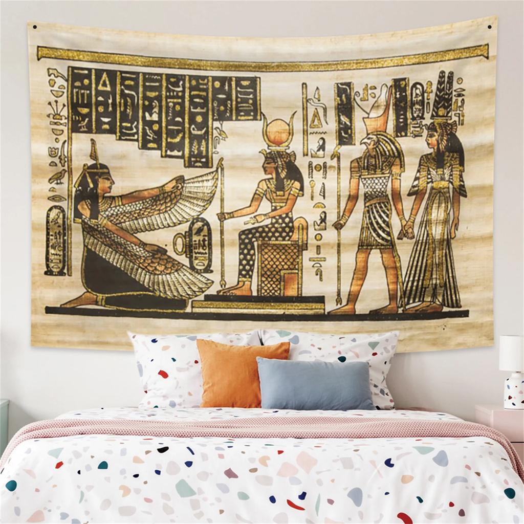Ancient Egyptian Tapestry  Pharaohs  Hieroglyphics for Bedroom Decor Historical Style Enhance Your Space with Cultural Charm