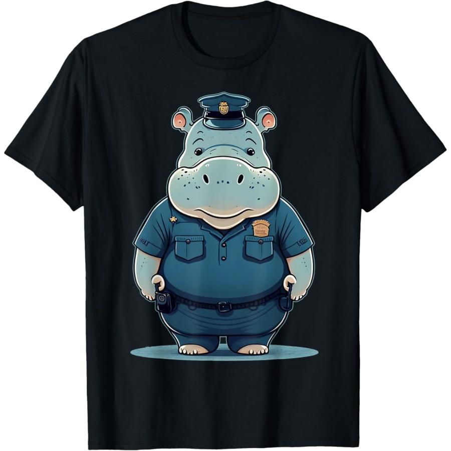 

Police Officer Hippo Cop on Police Hippopotamus T-Shirt S
