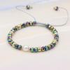 Colorful Crystal & Faux Pearl Adjustable Bead Bracelet, 6mm Beads