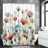 Akvarelový květinový sprchový závěs, Dekorační sprchový závěs do koupelny, Vodotěsný sprchový závěs s háčky