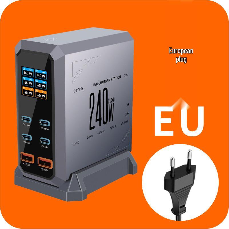 240W GaN Multi-Port USB-C Schreibtischladegerät mit PDW Schnellladung