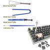1Set Keyboard Cleaning Tool Kit Metal Keycap Puller Stem Holder Switch Puller Lubrication Pen Lube Brush Storage Bag
