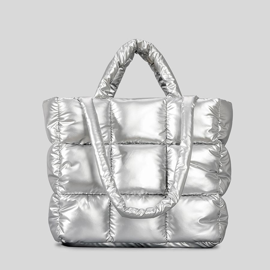 

Модная клетчатая сумка-тоут с подкладкой, дизайнерские мягкие пуховые женские сумки, роскошные сумки на ремне из хлопка, теплая зимняя женская сумочка серебряный