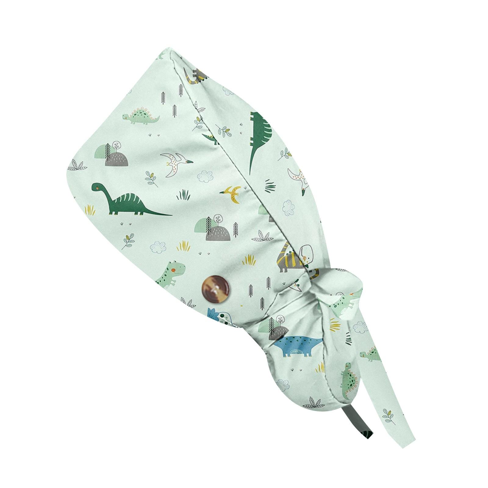 

Long Hair Work Hat Fashion Cartoon Print Adjustable Work Cap Beauty Salon Nursing Cap Female Surgical Hat Scrub Caps Acces One Size