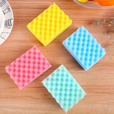 Esponja para lavar platos, pulpa de madera, Color algodón, esponja de limpieza mágica para eliminar óxido, cepillos, herramienta de lavado de cocina, 5 uds.