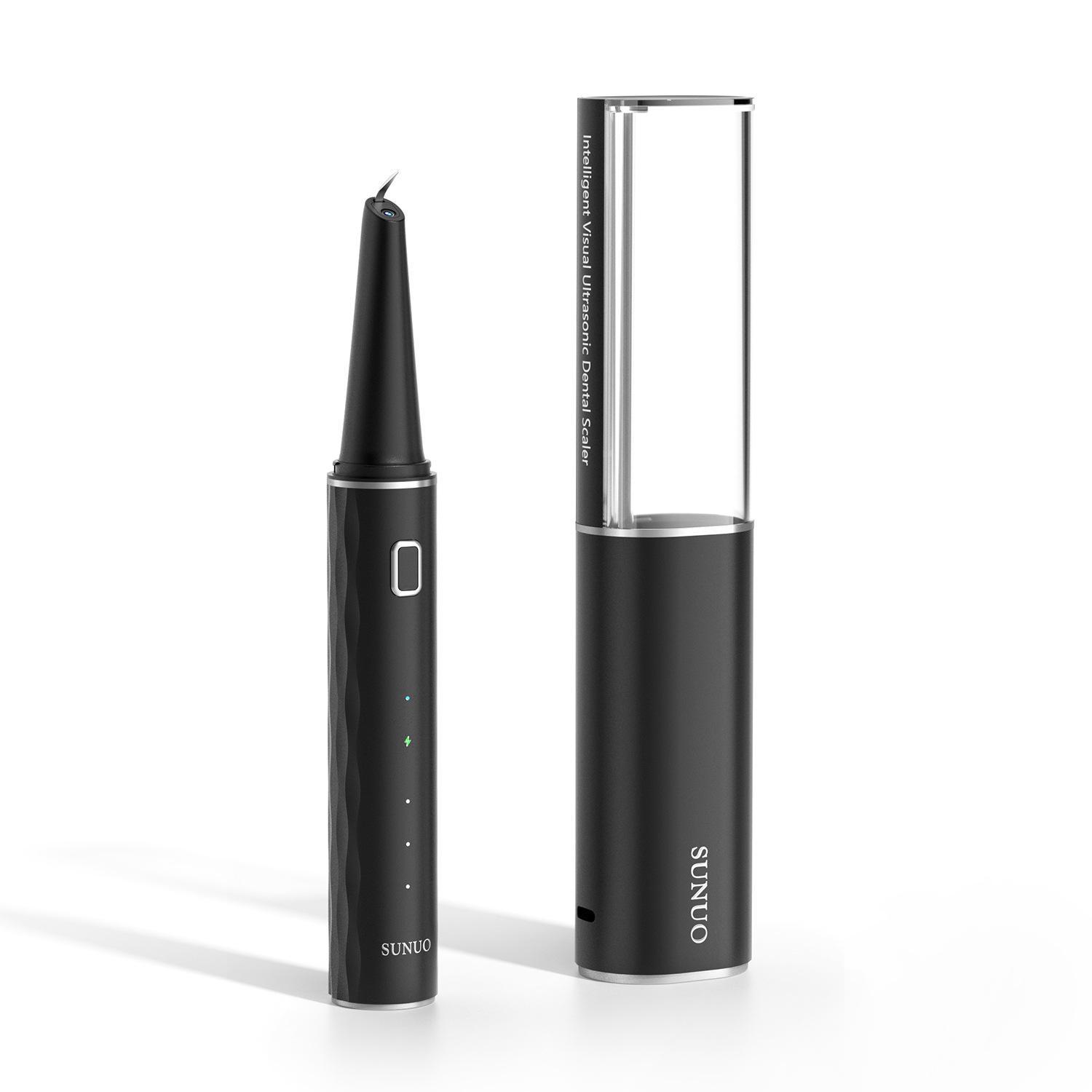 

Sunuo Ultrasonic Tooth Cleaner with Disinfection Chamber and Replaceable Head for Tartar and Dental Calculus Removal чёрный