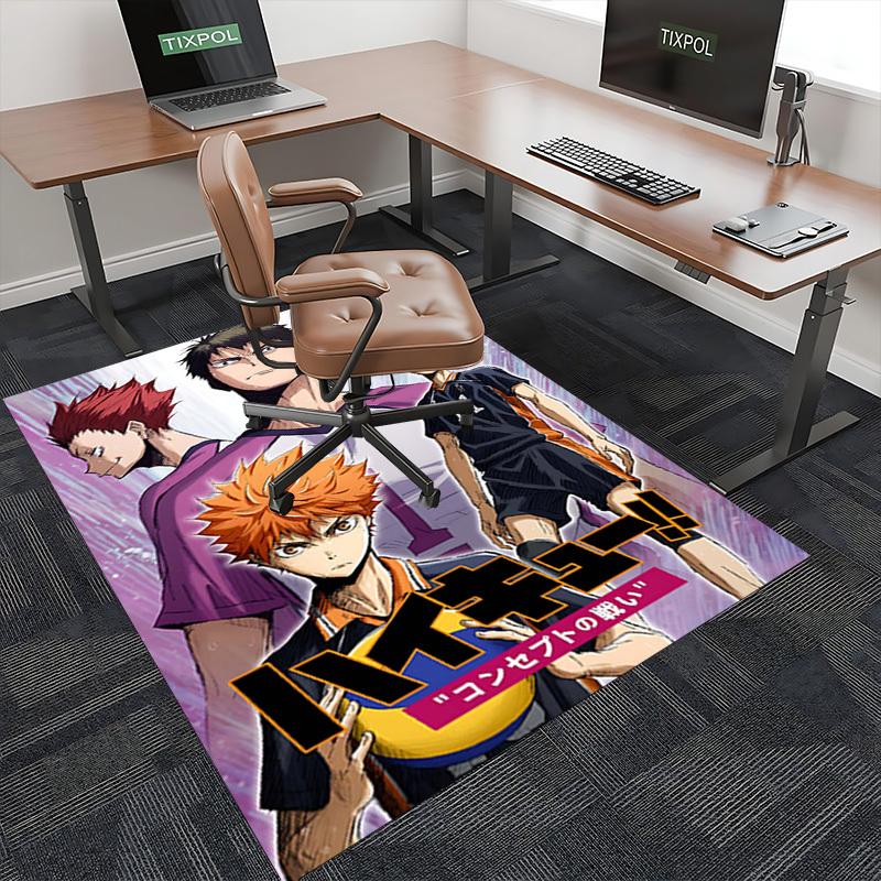 1pc Haikyuu!! Kageyama Tobio Office Chair Mat - Anime Cartoon Design, Non-Slip Carpet for Home Decor, Suitable for All Seasons, Ideal Gift for Fans.O0