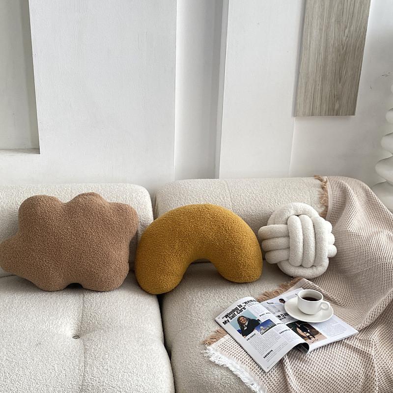 Cuscino Moderno Scandinavo in Lana di Pecora con Imbottitura in Cotone PP per Decorazione Divano Soggiorno