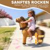 Ride On Horse, Plush Walking Horse Toy with Wheels and Saddle for Ages 3-5 Years Old, Brown