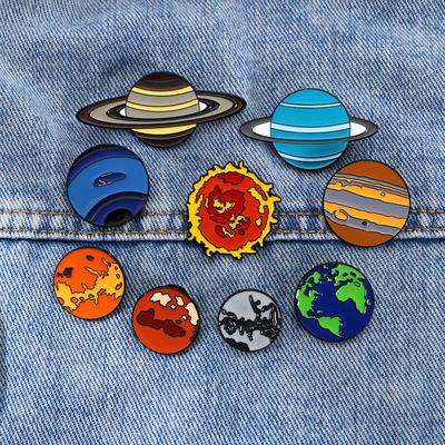 Interstellar Galaxy Series Badge Solar System Eight Planets Shape Universe Theme Brooch Clothes Accessories