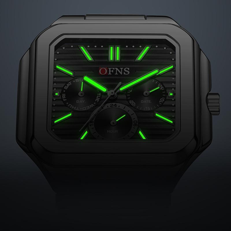 OFNS Fashion Men's Quartz Watch Elegant Clock Calendar Luminous Wristwatch Business Casual Watches